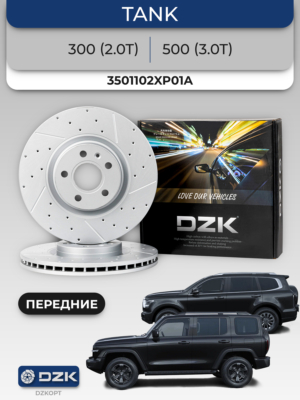 TANK 300 (2.0T)/TANK 500 (3.0T). Передние вентилируемые тормозные диски DZK. 3501102XP01A